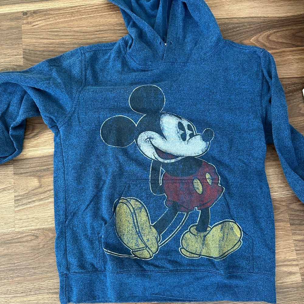 Disney Men's Blue Hoodie with Mickey Mouse